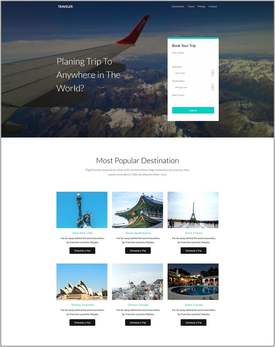 Web Templates Free Download For Travel Agency