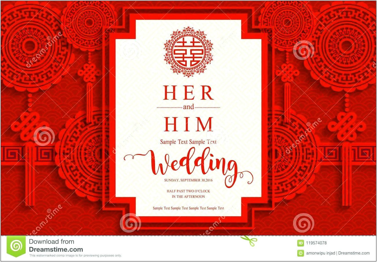 Wedding Card Red Template Download Free Chinese