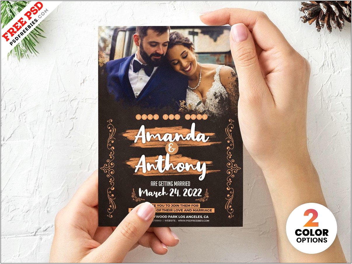Wedding Invitation Card Psd Template For Free