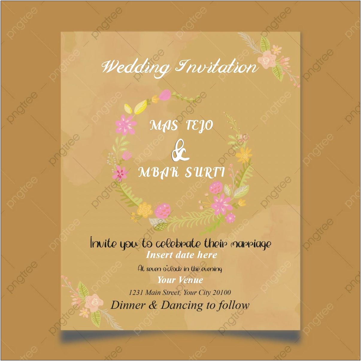 Wedding Order Of Service Cover Template Free