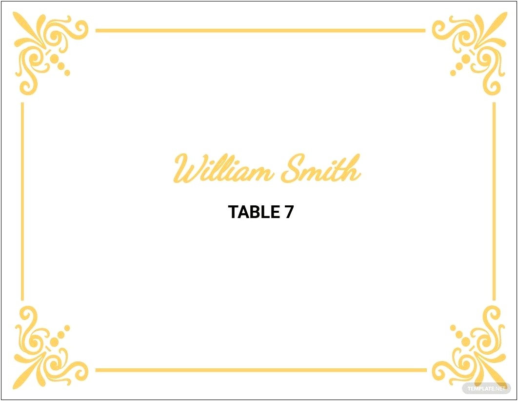 Wedding Place Cards Template For Microsoft Word Free