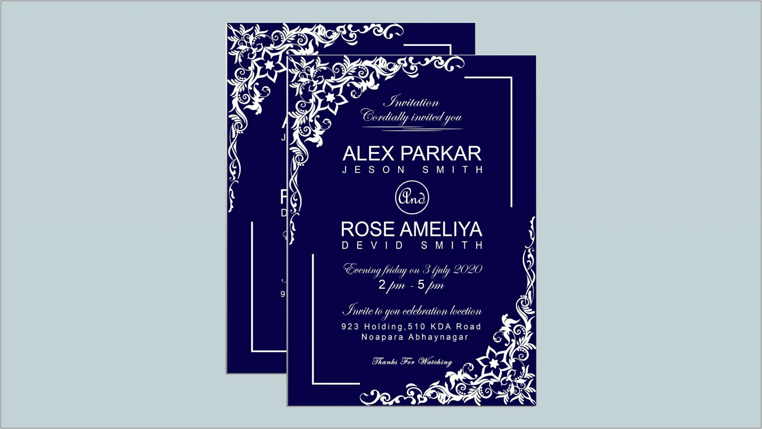 Wedding Thank You Card Template Photoshop Free