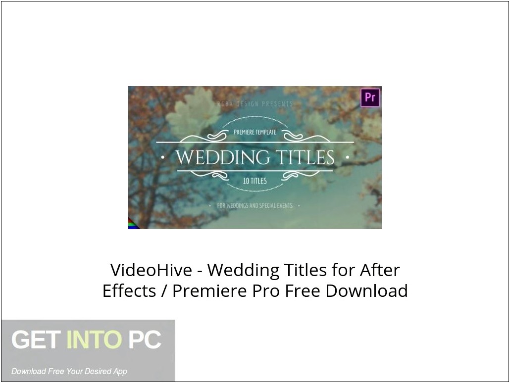 Wedding Title Templates For After Effects Free Download