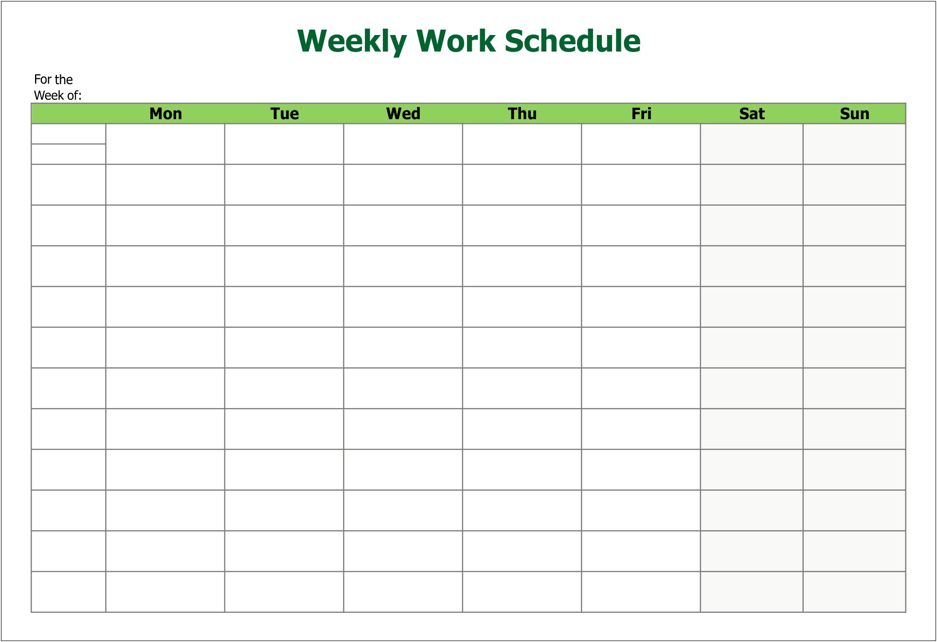 Weekly Employee Shift Schedule Template Excel Free