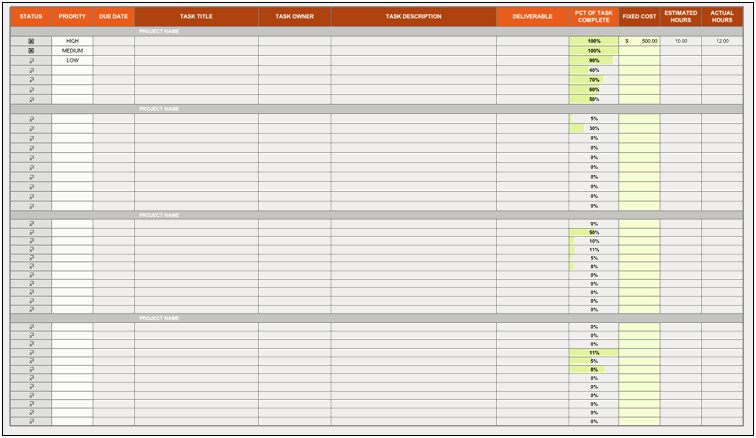 Weekly Task List Template Excel Free Download