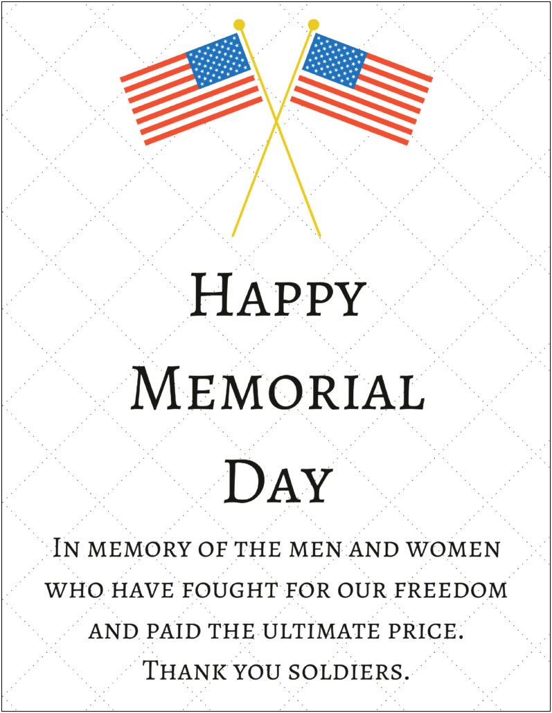 We're Closed For Memorial Day Free Template