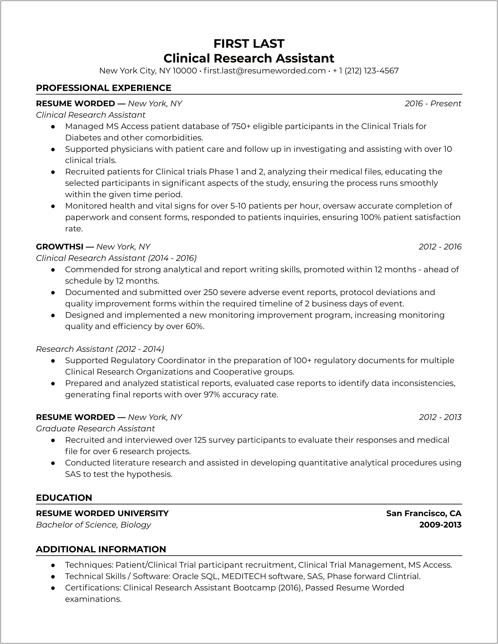 Where To Put Bootcamp Experience In Resume
