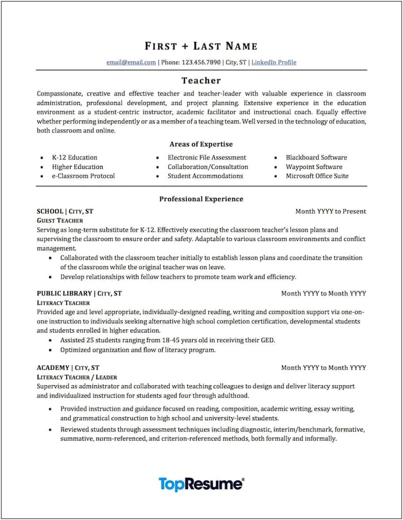 Where To Put Teaching Certification On Resume