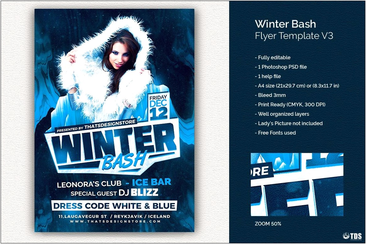 Winter Bash Free Club Psd Flyer Template