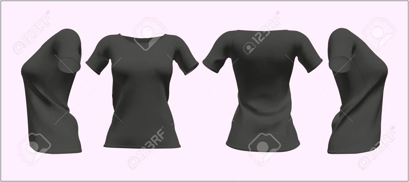 Womens Tshirt Front And Back Mockup Template Free