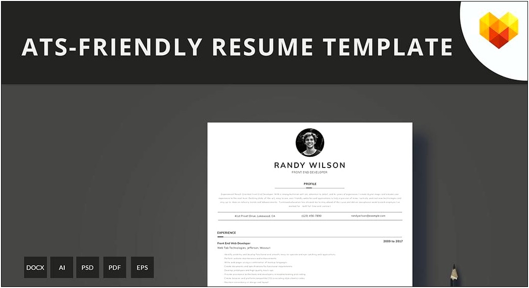 Word Resume Template For Applicant Tracking System