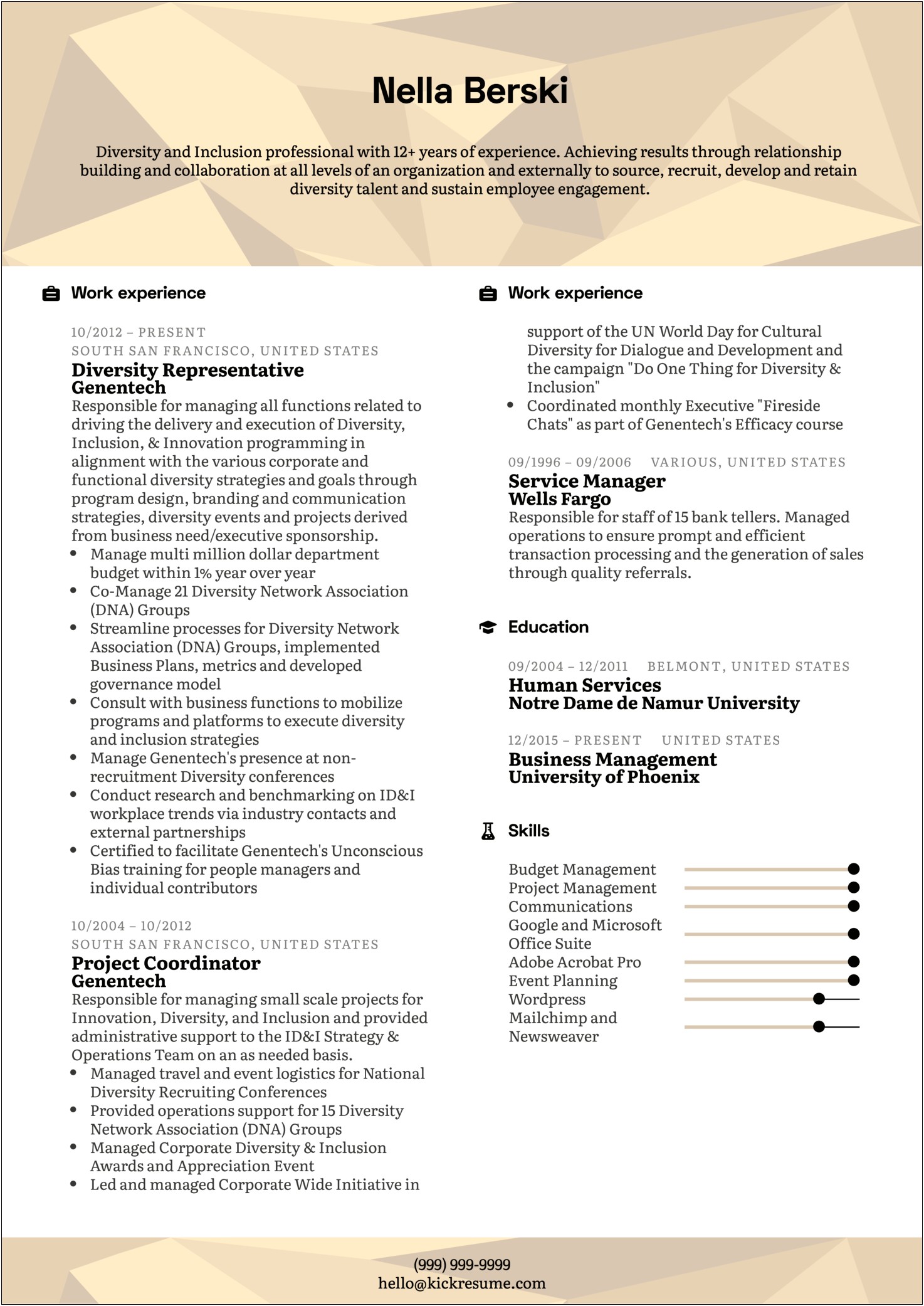 Wording For Resume Experience Working With Diverse Populations
