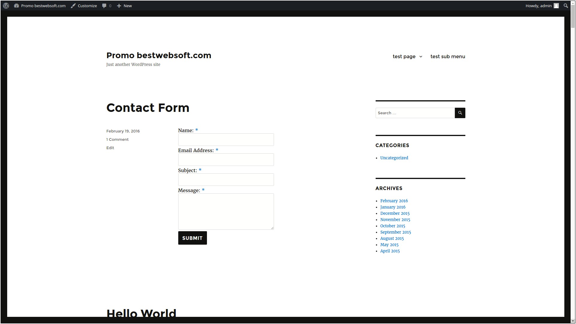 Wordpress Plugin For Contact Us Page Template Free