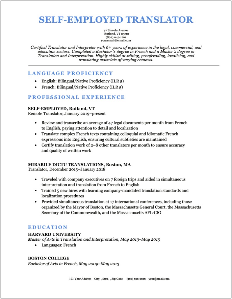 Work Email Or Personal For Resume