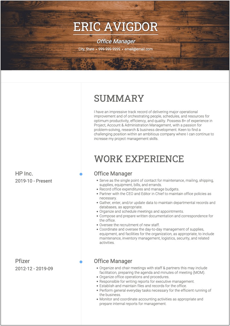 Work From Home Office Manager Resume
