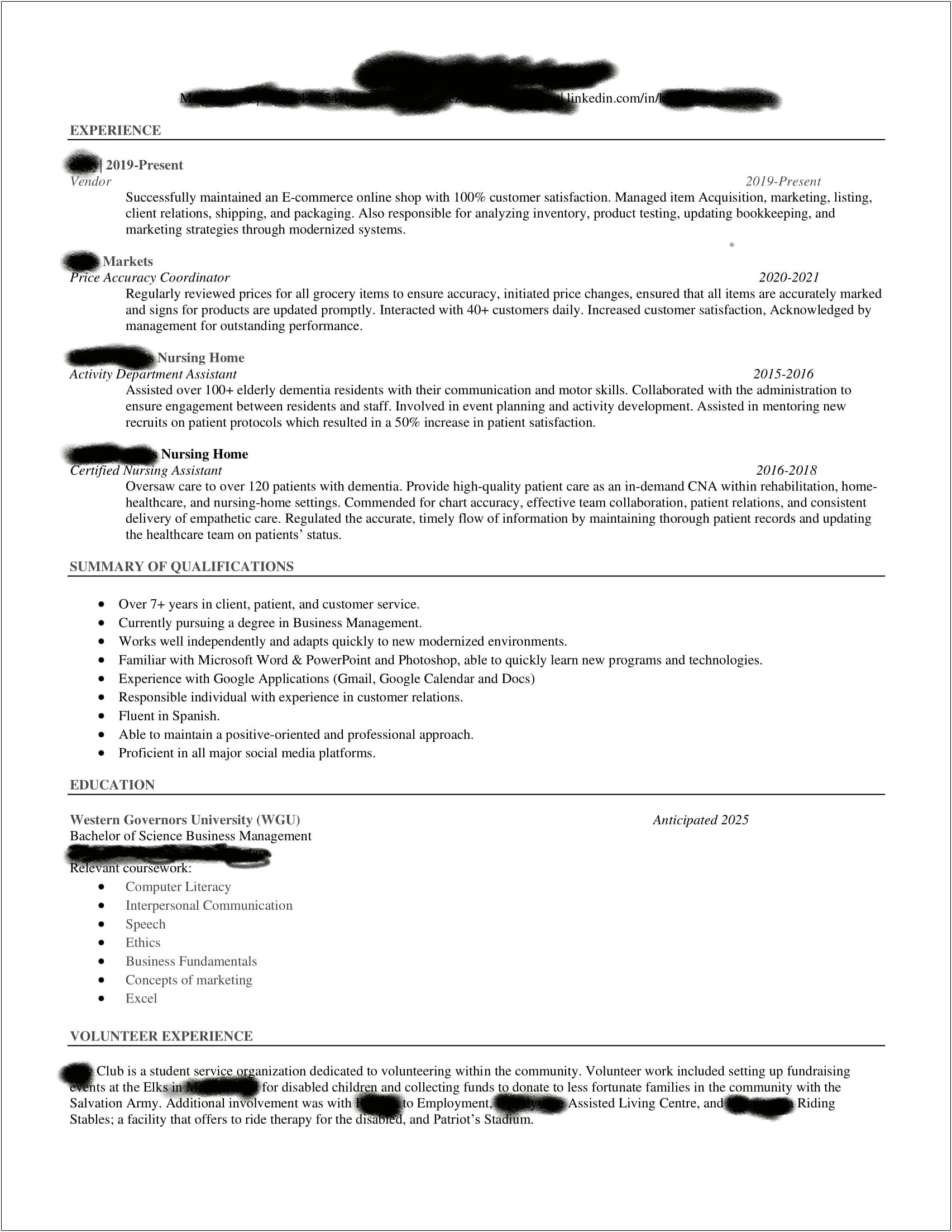 Work From Home Performance On Resume