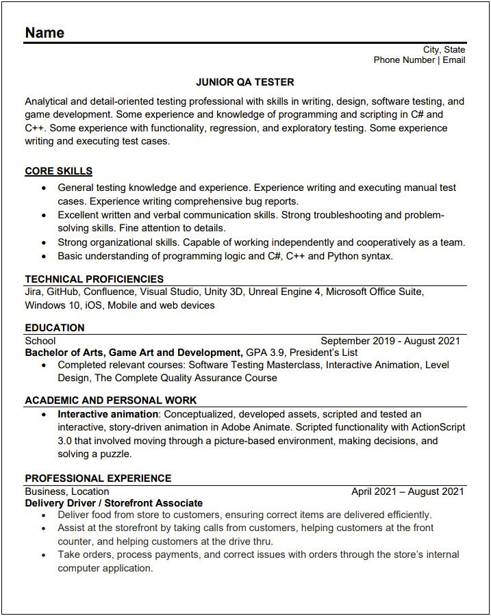 Work Or Personal Email On Resume