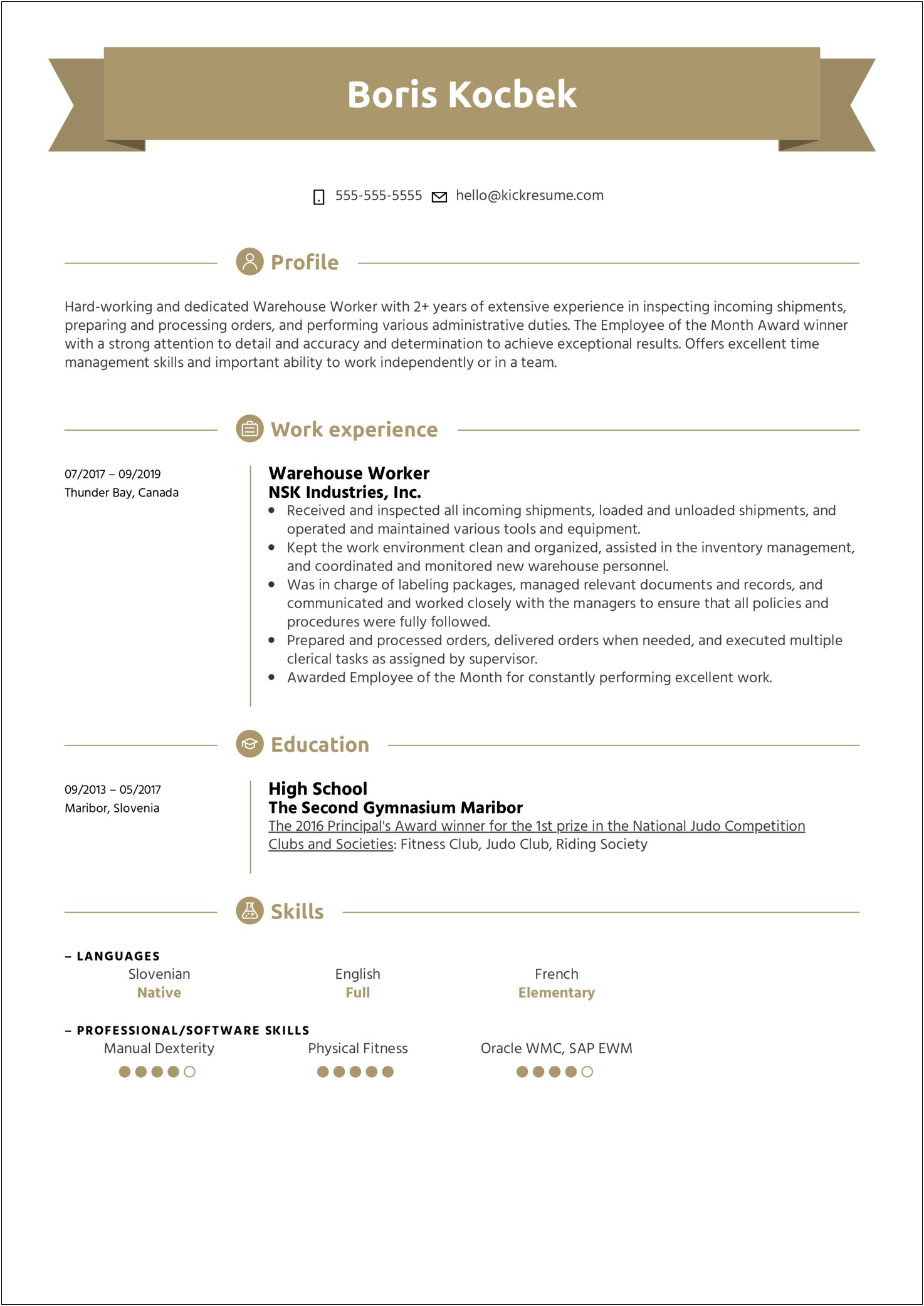 Working At A Plant Warehouse Resume Experience