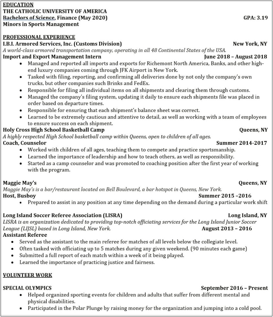 Working With Adults With Disabilities Resume