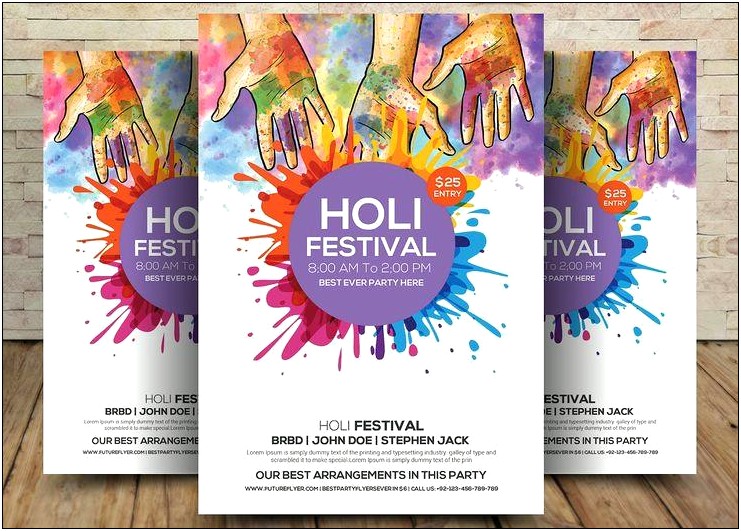 Wow Holi Festival Flyer Template Free Download