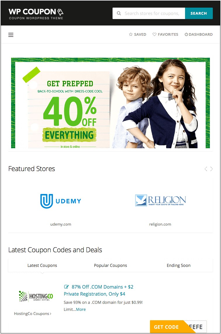 Wp Coupon Coupon Discount & Deal Template Free Download