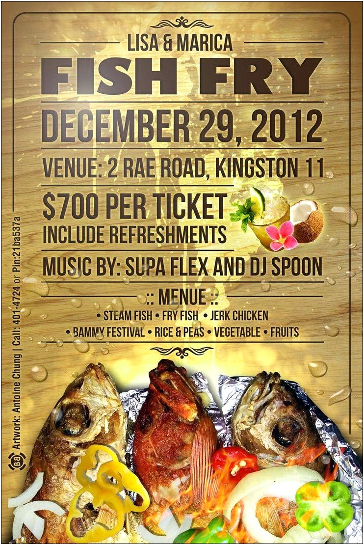 Writable Fish Fry Event Flyer Template For Free
