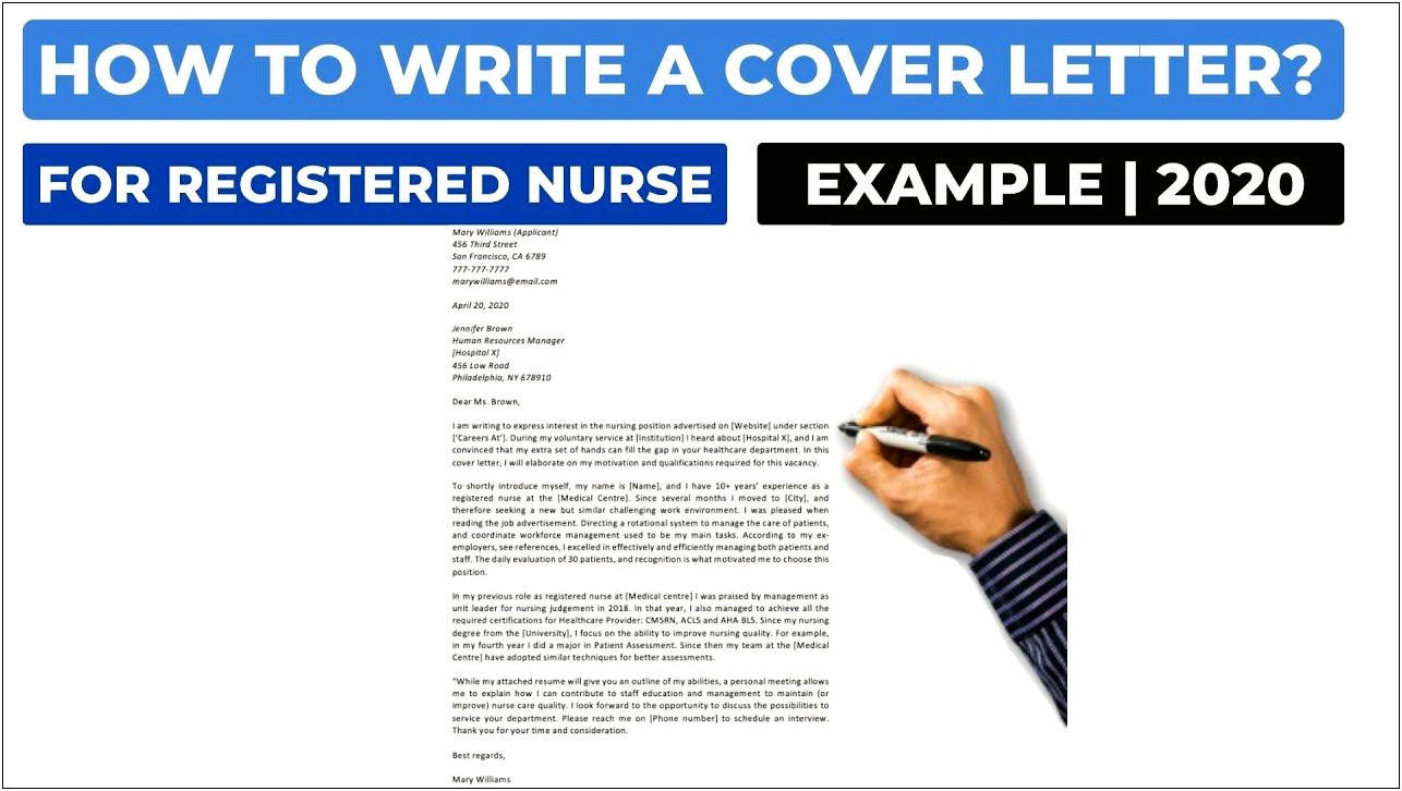 Writing A Cover Letter For Nursing Resume