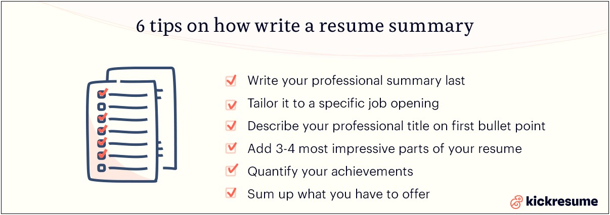 Writing A Summary For Your Resume
