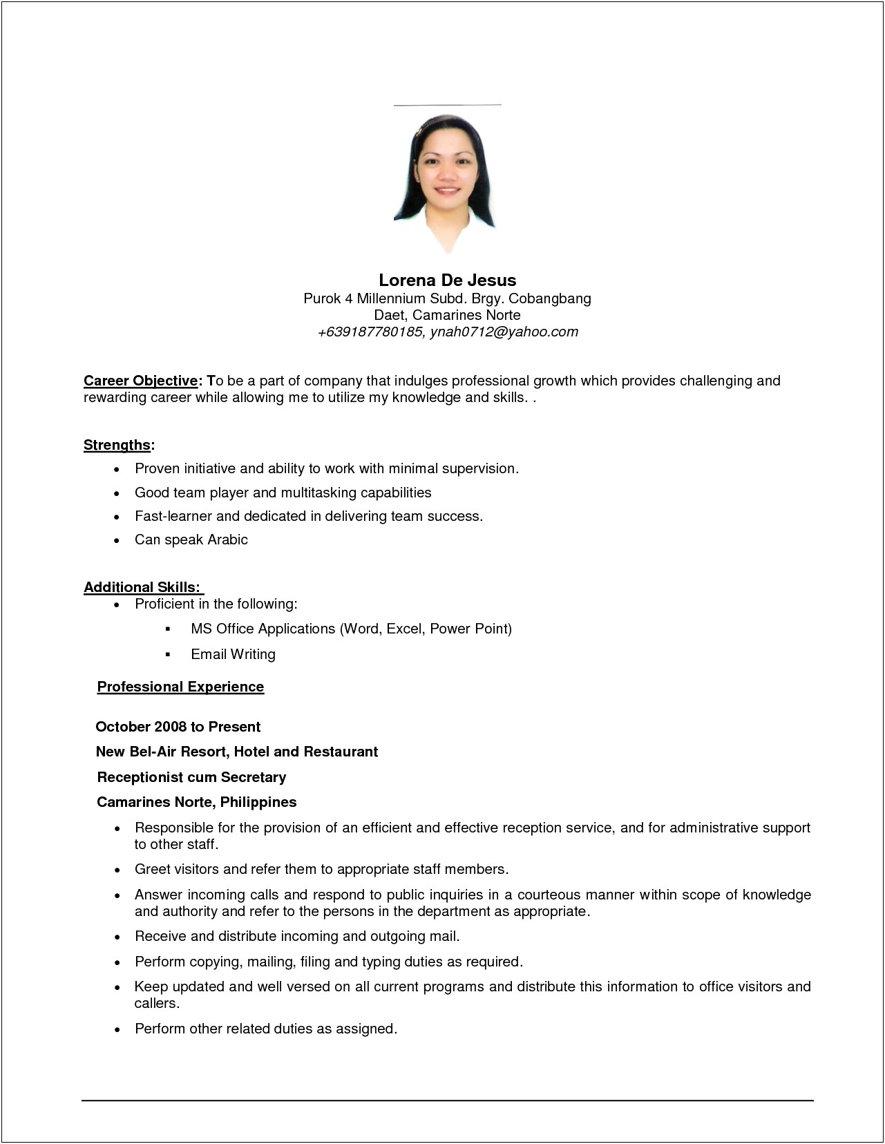 Writing An Effective Objective For Resume