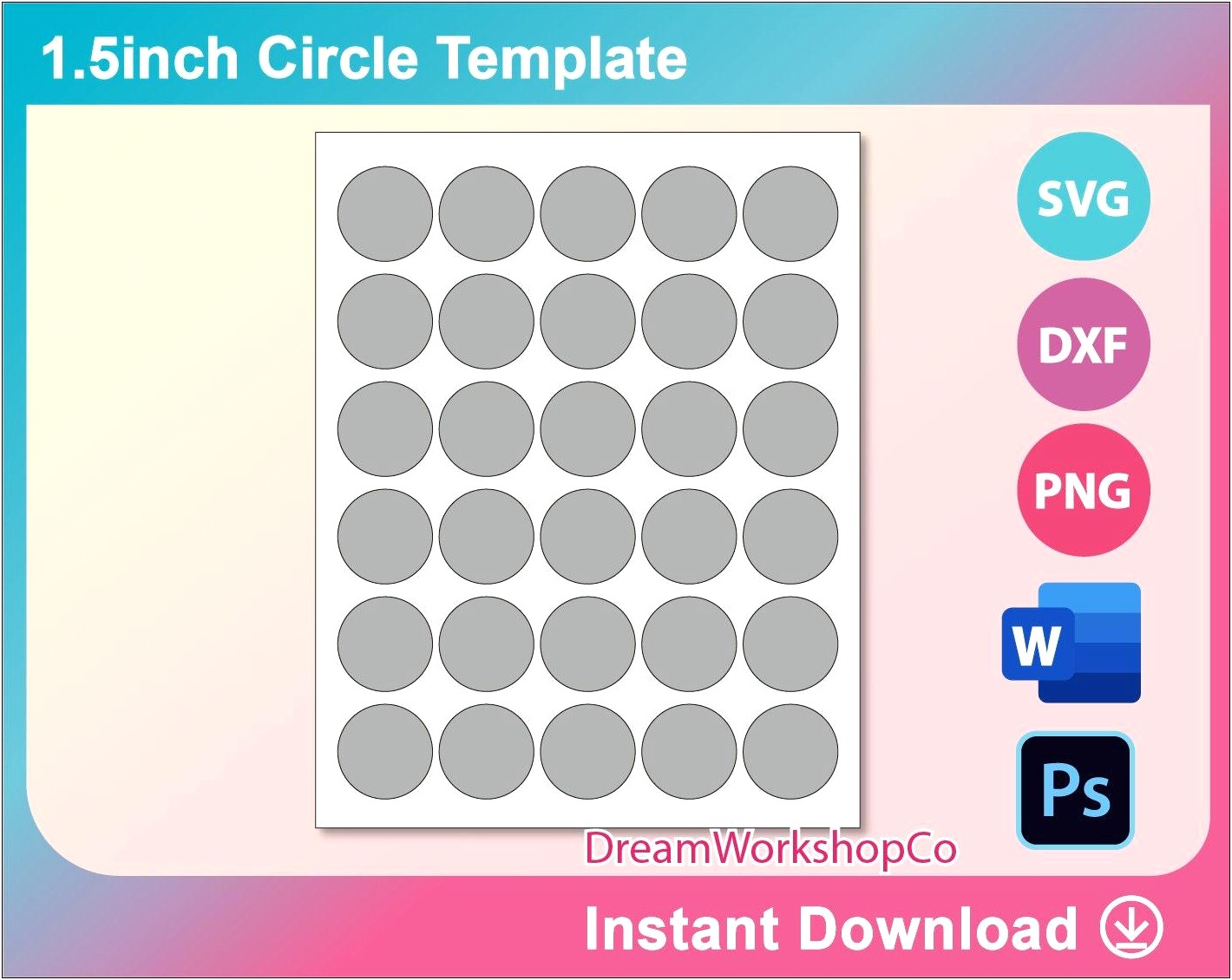 1.5 Circle Template For Word