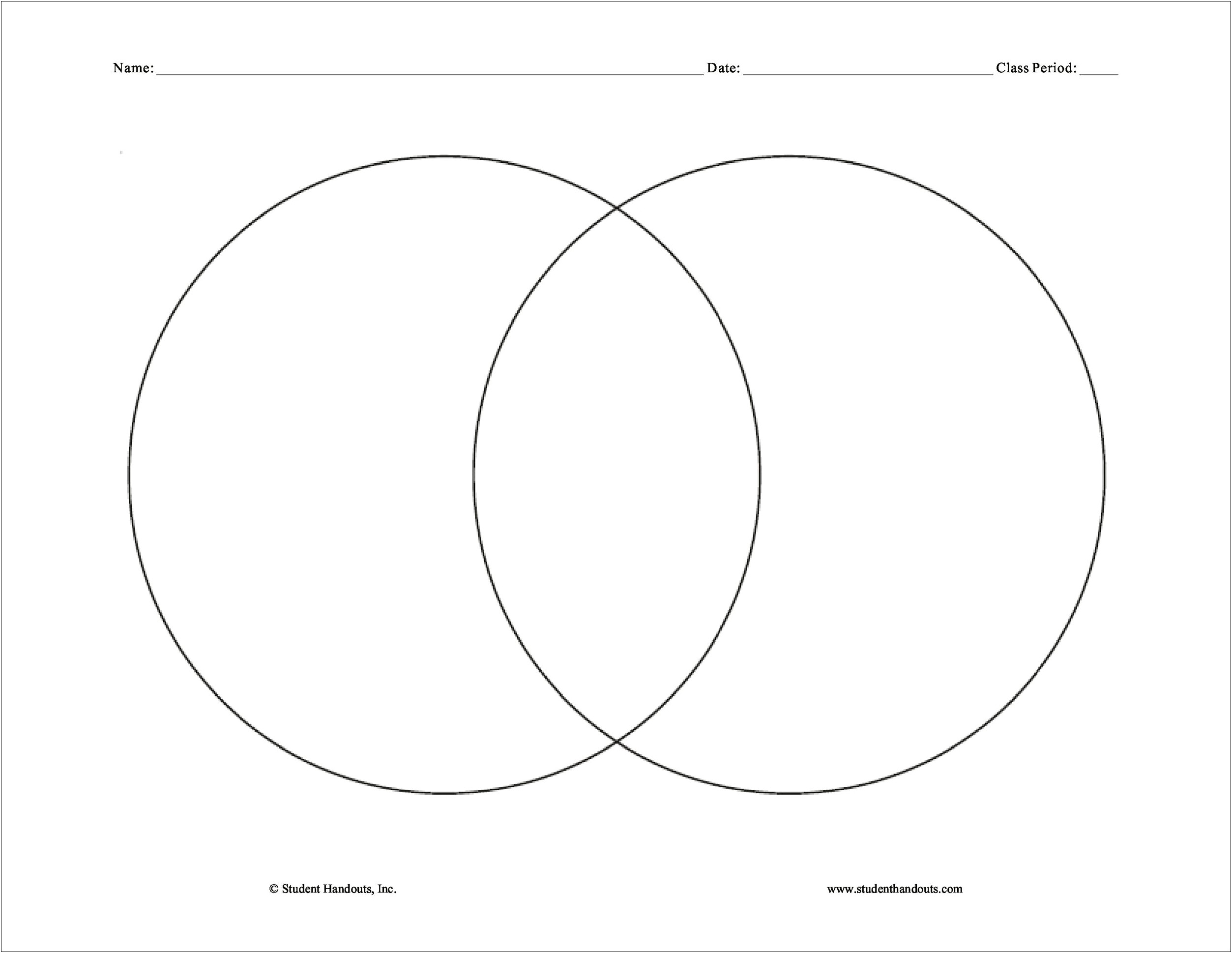 2 Circle Venn Diagram Template Word