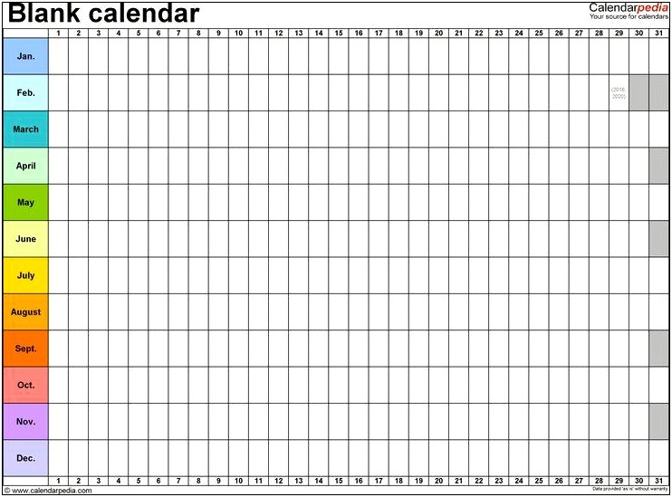 2015 Calendar With Notes Word Template