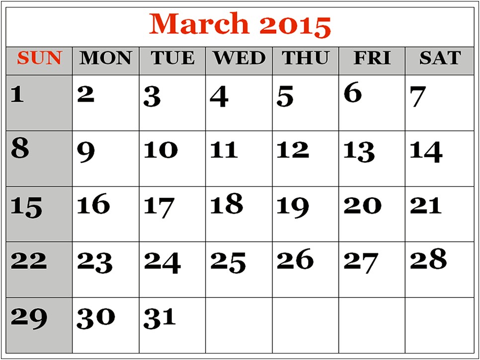 2015 Calendar Word Template With Australian Holidays