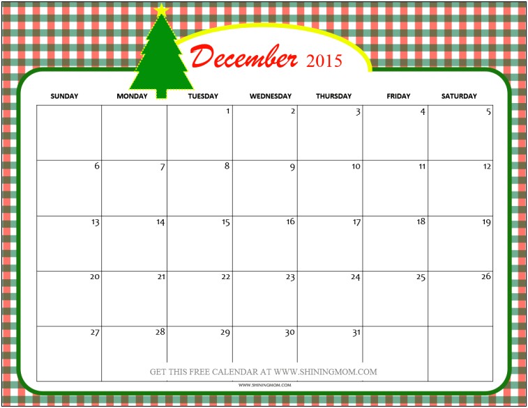 2015 Photo Calendar Template Microsoft Word