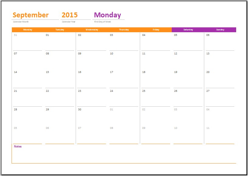 2015 Yearly Calendar Template Microsoft Word