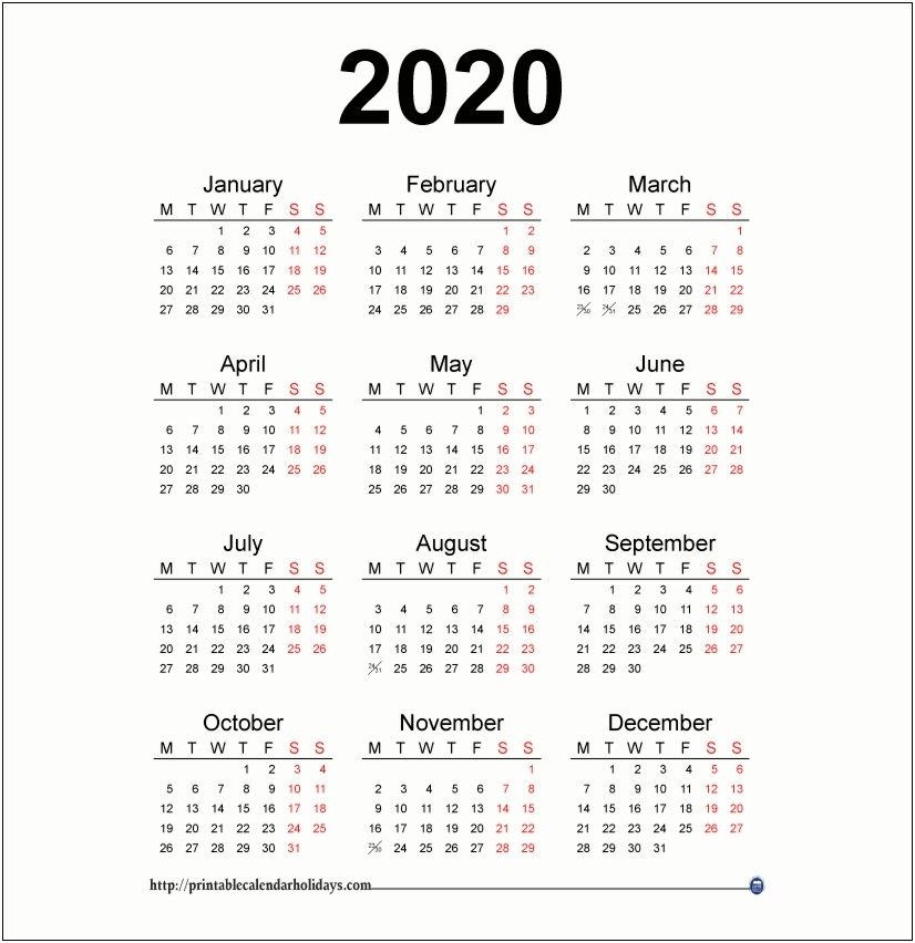 2018 Blank Yearly Calendar Template Word