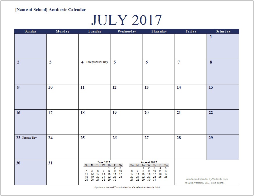 2019 20 School Calendar Template Word
