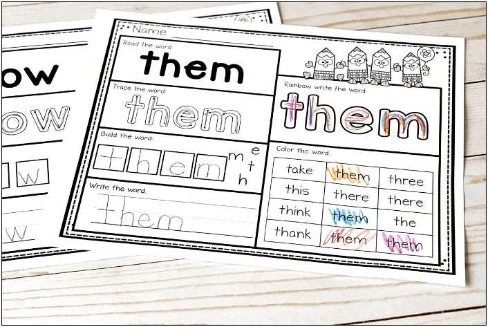 2nd Grade Sight Word Search Template