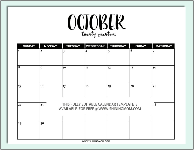 3 Month Calendar Template Word 2017
