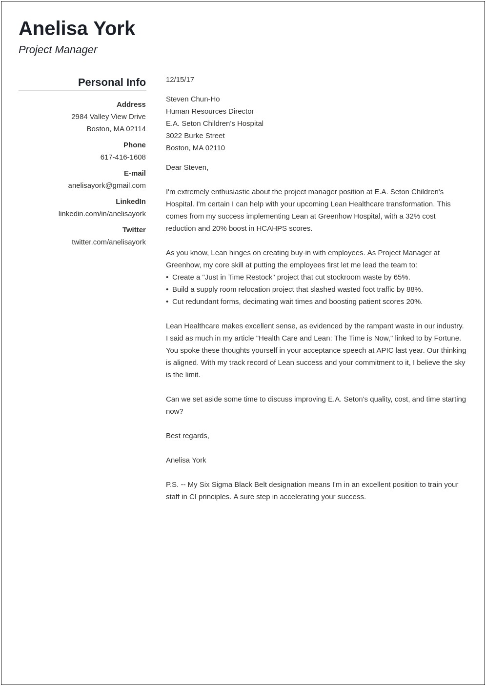 3 Paragraph Cover Letter Template For Word