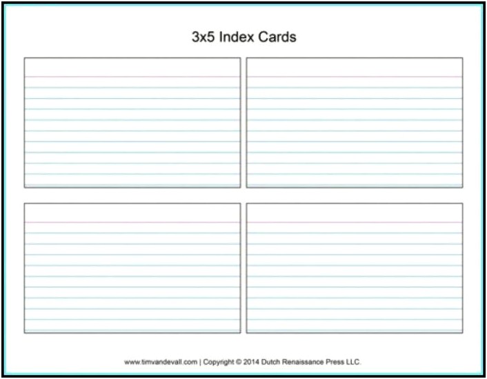 3 X 5 Index Card Template Word