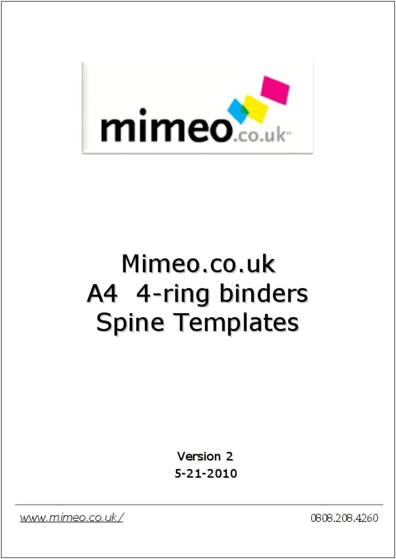 4 Inch Binder Spine Template Word