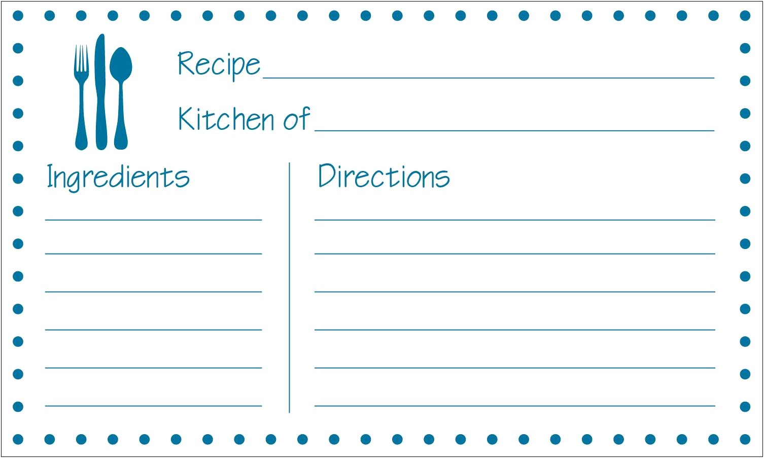 4 X 6 Recipe Cards Template For Word