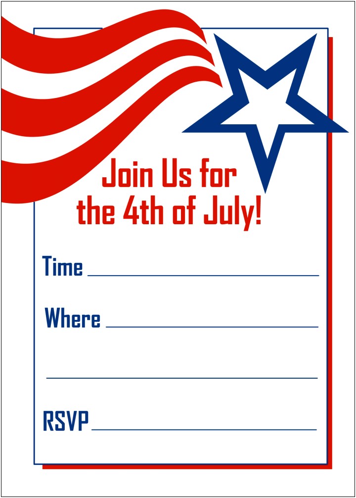 4th Of July Invitation Word Template