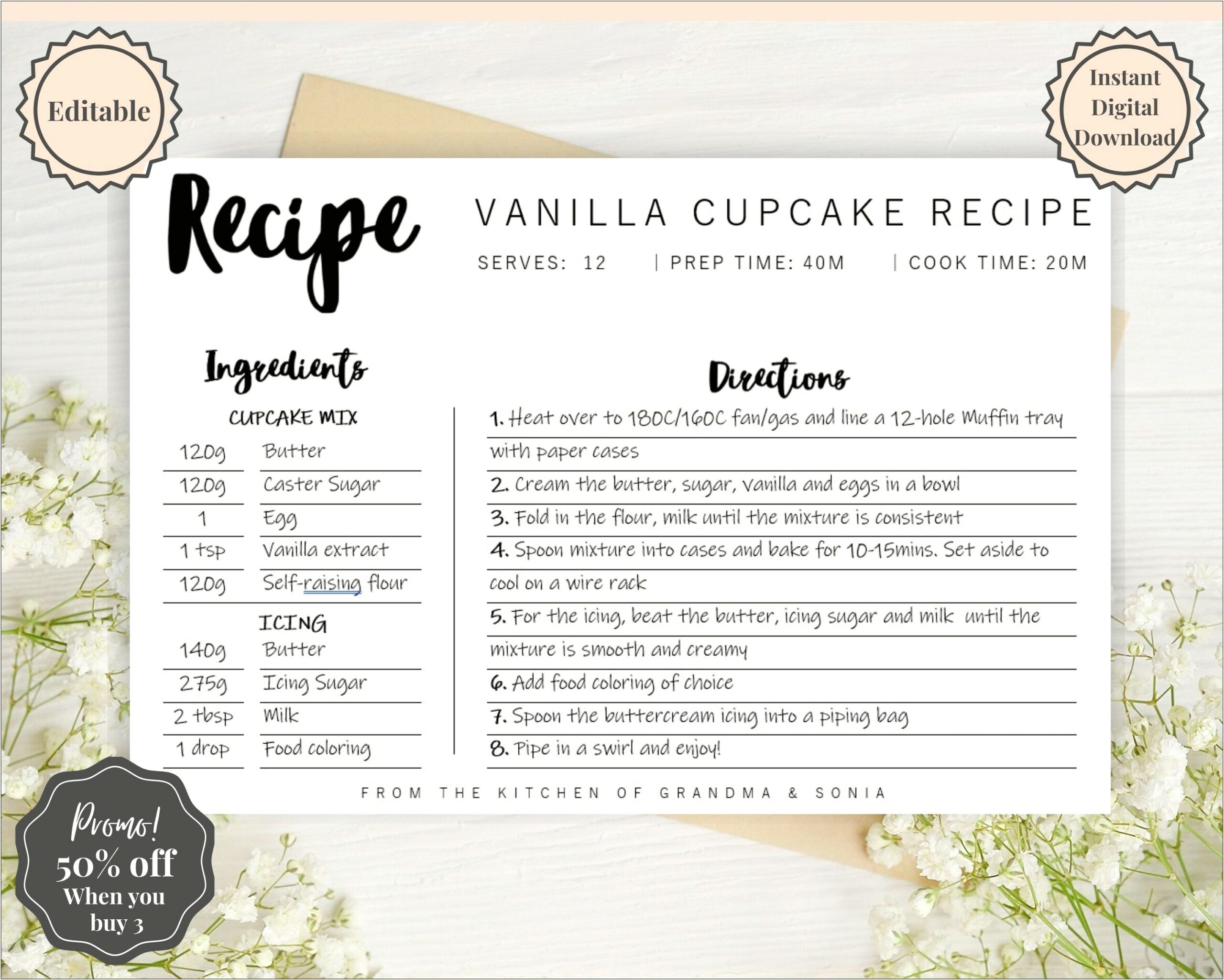 4x6 Recipe Card Template For Word Two Sided