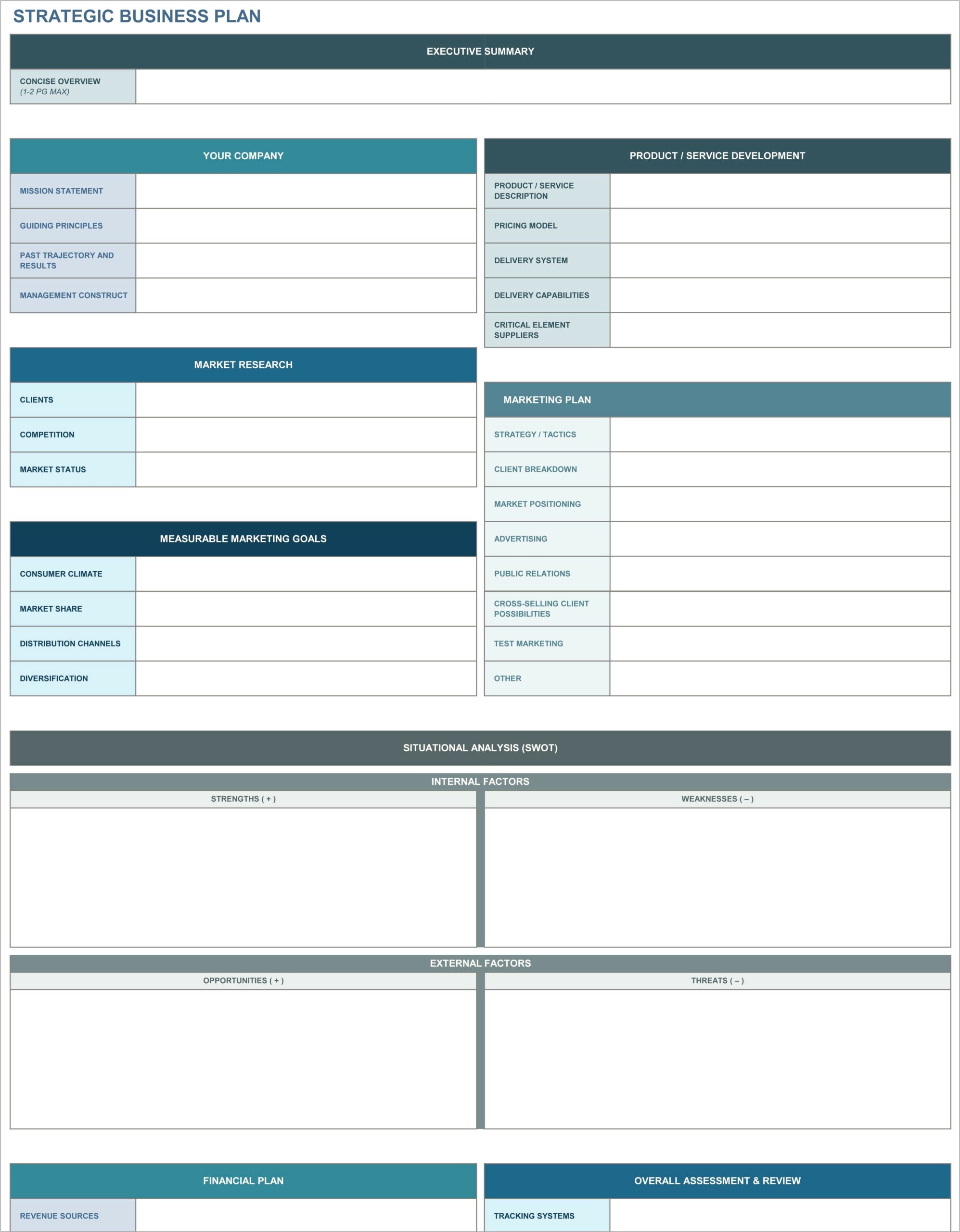 5 Year Strategic Business Plan Template Word
