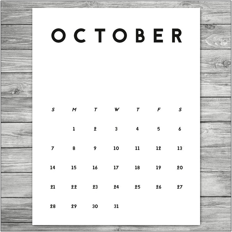 5x11 Desk Photo Calendar Template 2019 Word