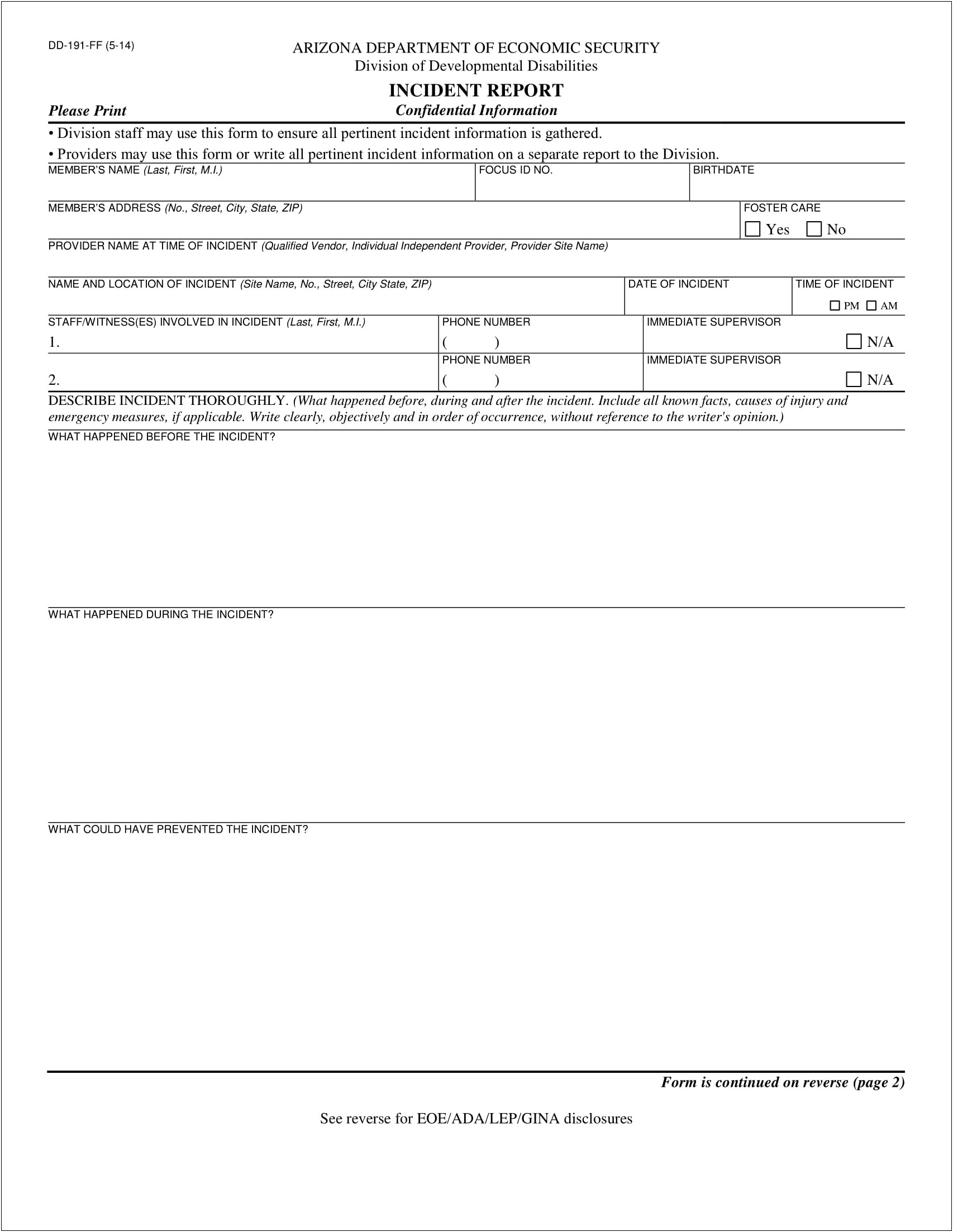 Accident Report Template Word For Small Business