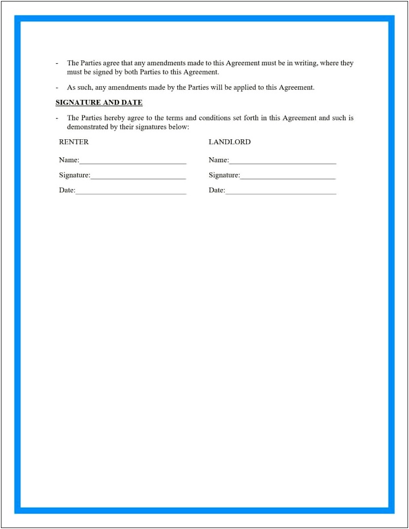 Add Person To Lease Agreement Template Word