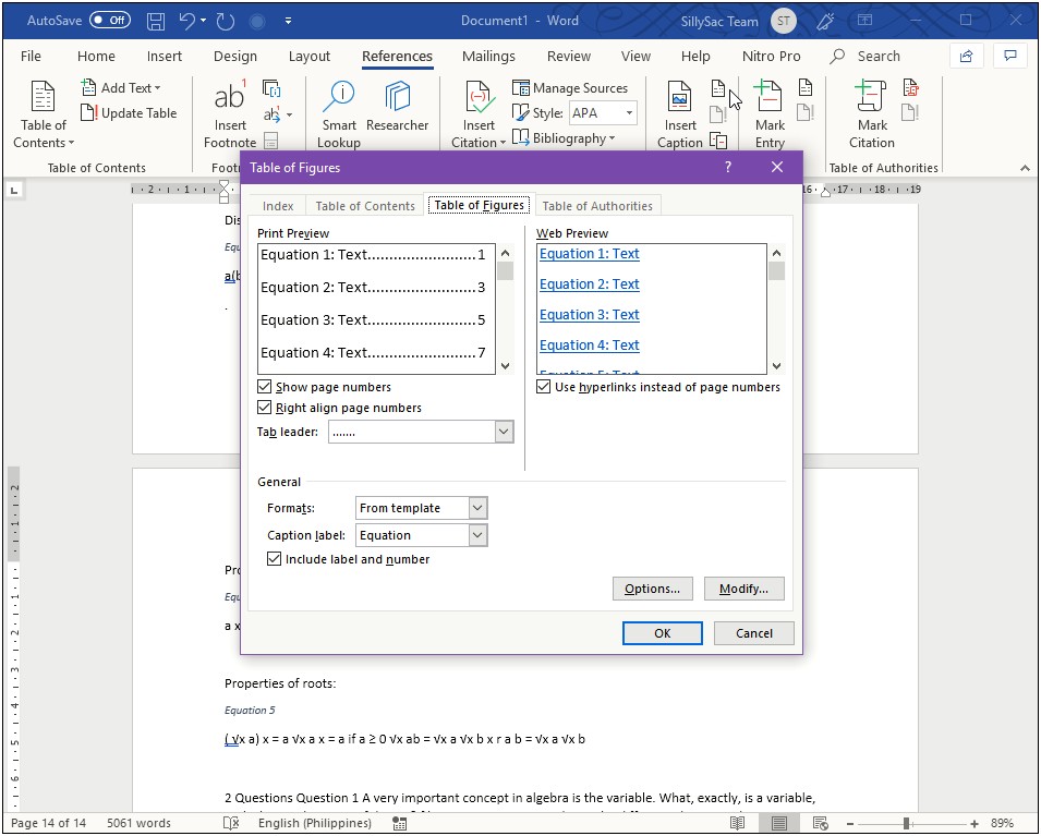 Adding Formulas To Word Template Document